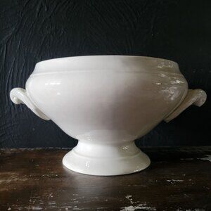 Williams Sonoma "Antique White" Soup Tureen w Handles No Lid / Planter *Read